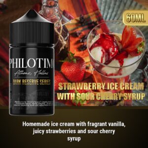 Philotimo Dark Reserve Series Παγωτό Φράουλα Με Σιρόπι Βύσσινο 30 / 60 ml (Βανίλια,Φράουλες,Βύσσινο)